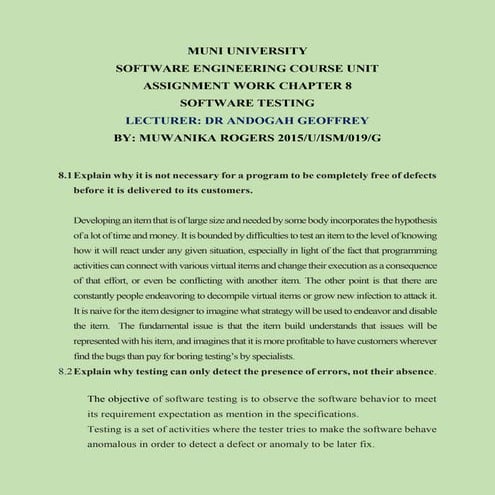 Muwanika rogers (software testing) muni university