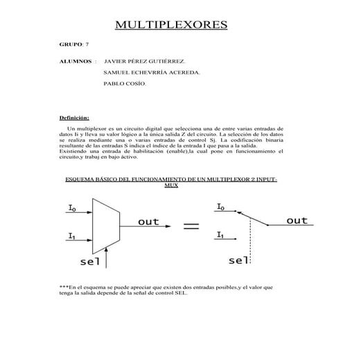 Multiplexor 4 Entradas 1 Salida (4-1) | PDF