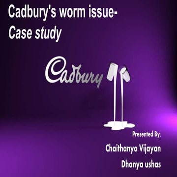 Cadbury's worm issue  case study by chaithanya & dhanya