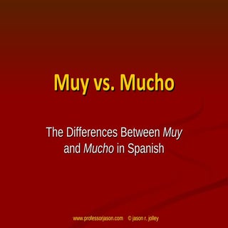 Muy vs. Mucho in Spanish