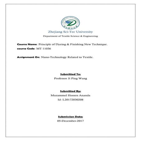 Nano technology related to textile