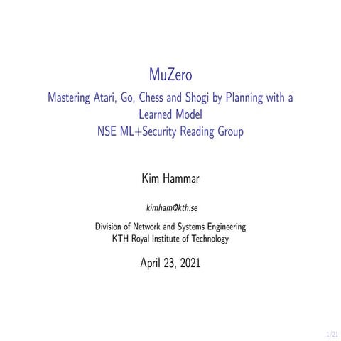 MuZero - ML + Security Reading Group