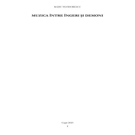 MUZICA ÎNTRE ÎNGERI ȘI DEMONI