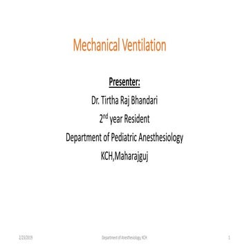 Mechanical Ventilation -Modes for Pediatrics