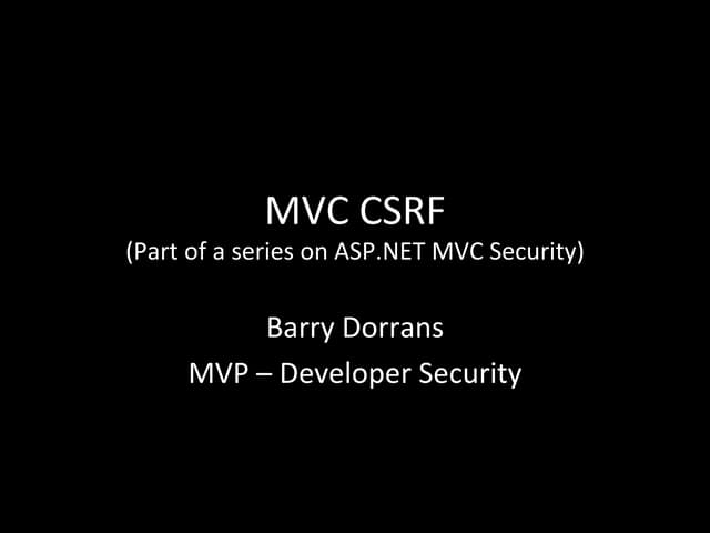 MVC CSRF Protection