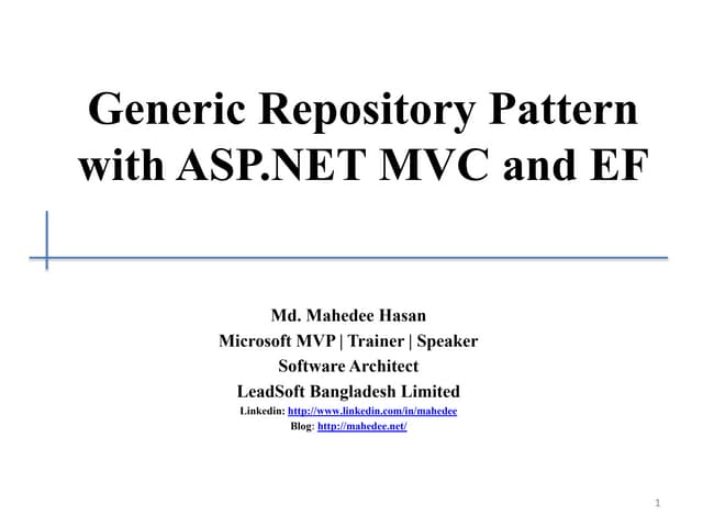 Generic Repository Pattern with ASP.NET MVC and EF