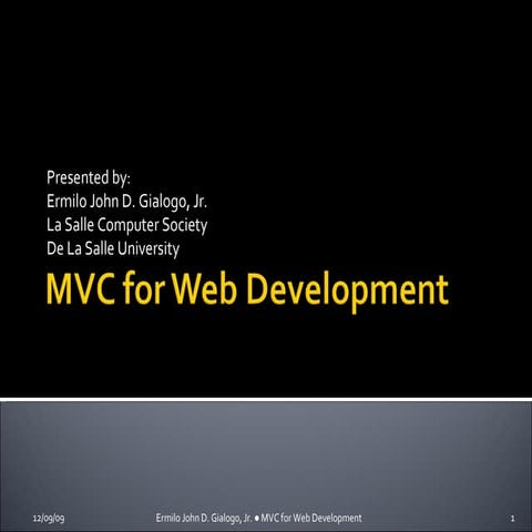 MVC For Web Development | PPT