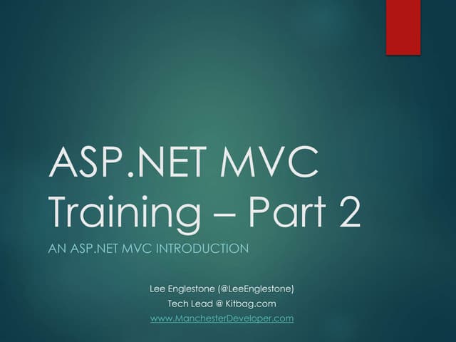MVC Training Part 2