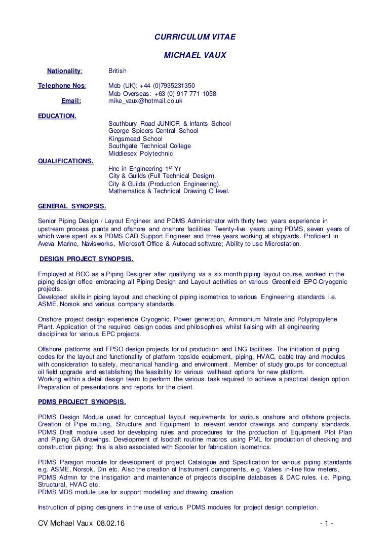 piping designer resume samples