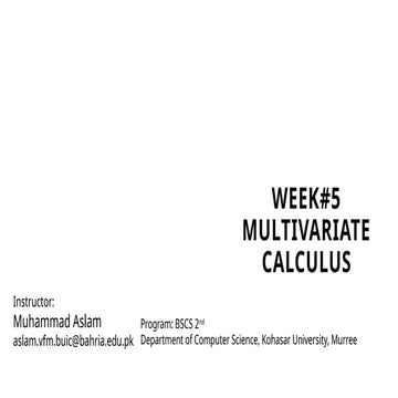 Multivariate calculus topics containing partial derivatives of ...