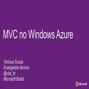 Aplicação MVC no Windows Azure