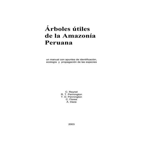 Arboles útiles de la amazonia peruana | PDF