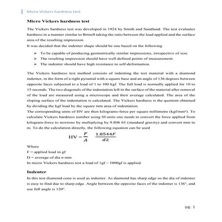 micro vicker hardness test