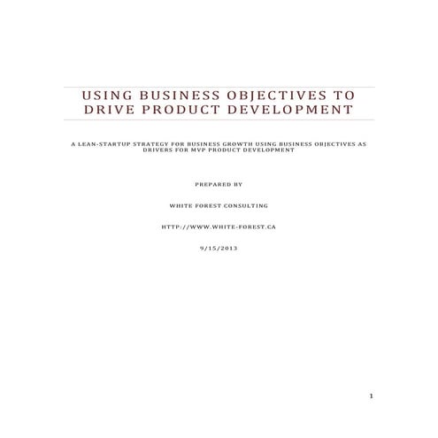 Building Business through Minimum Viable Product Development