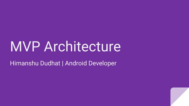 MVP Clean  Architecture 