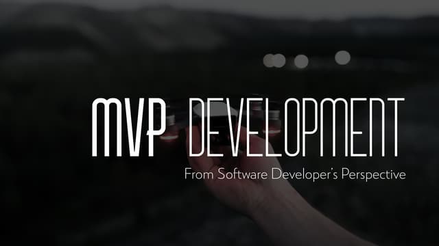 MVP development from software developer perspective