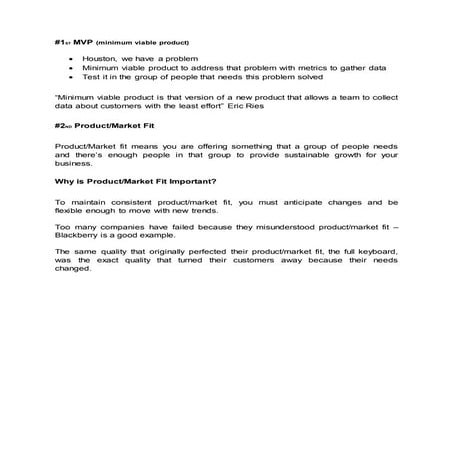 MVP product/market fit