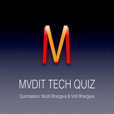 MVDIT TECH QUIZ Answers