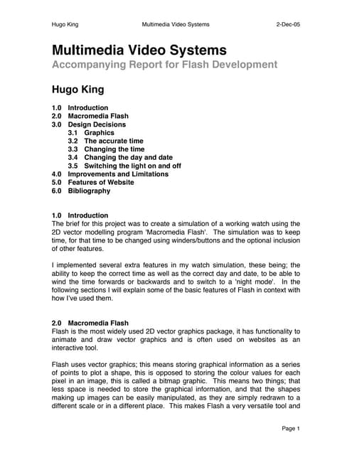Multimedia Video Systems report
