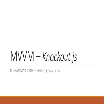 MVVM - KnockoutJS