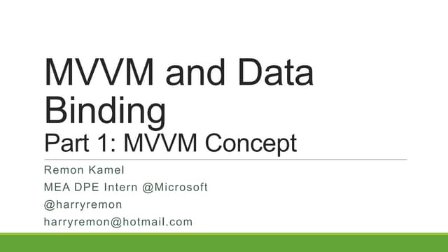 Windows Store Development : MVVM and data binding