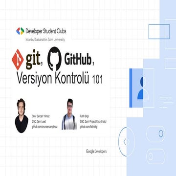 Git, Github, Versiyon Kontrolü 101