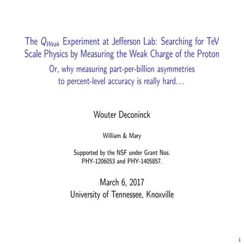 The Qweak Experiment at Jefferson Lab