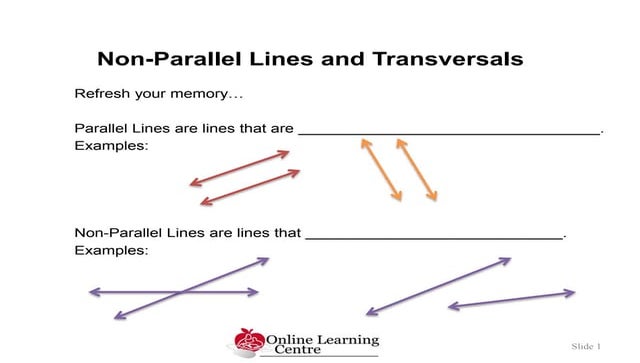 Parallel Lines With A Non Perpendicular Transversal