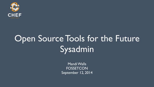 Open Source Tools for Leveling Up Operations FOSSET 2014