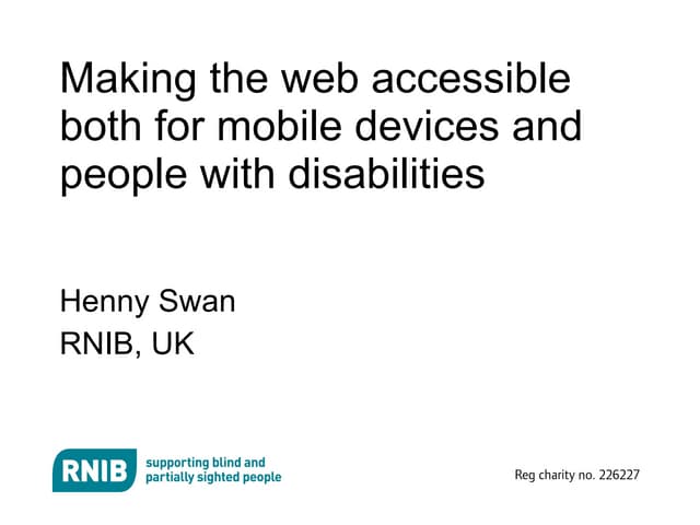 Web and mobile accessibility