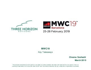 MWC19 - Three Horizon Advisors Takeaways