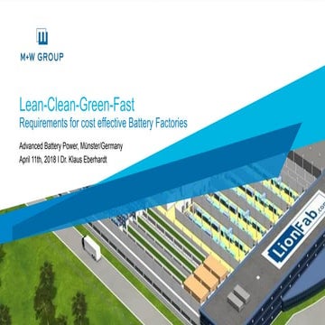Factory Infrastructure for Battery Manufacturing | PDF