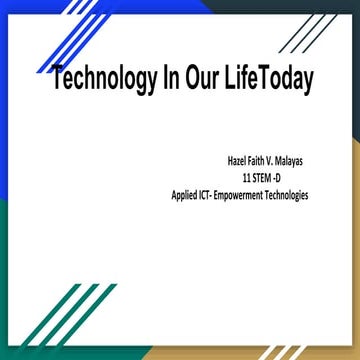 Technology In Our Life Today