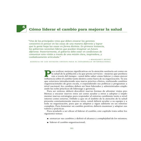 ¿Cómo liderar el cambio para mejorar la salud