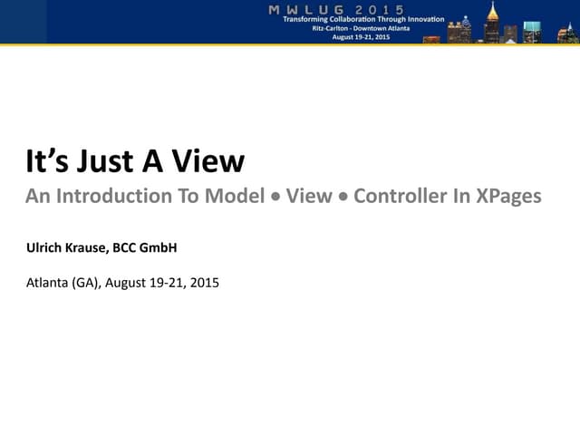 MWLUG 2015 - An Introduction to MVC