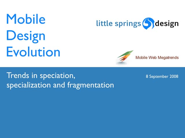 Mobile Design Evolution: Trends in speciation, specialization, and fragmentation