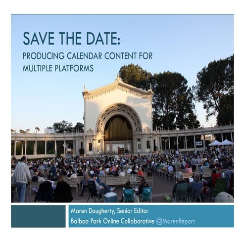 Save the Date: Collaborative Calendar for Balboa Park