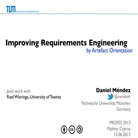 Improving Requirements Engineering by Artefact Orientation