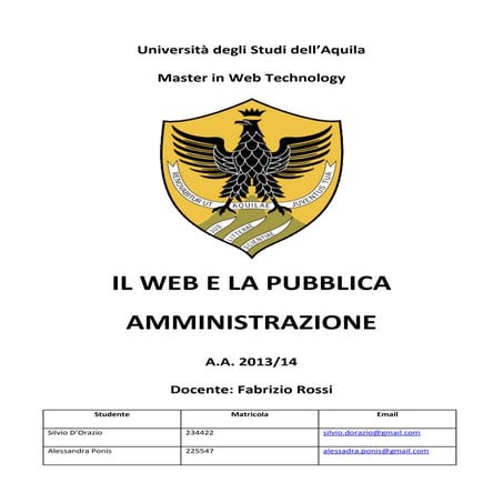 [MWT] Il web e la Pubblica Amministrazione