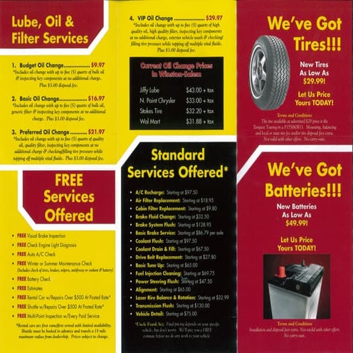 Winston Salem Auto Service & Repair Brochure | PDF