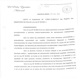 Reglamentación de la Ley 26.862 - F...