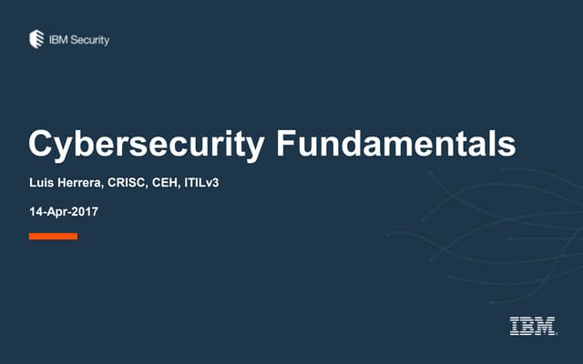 Introduction to Cybersecurity Fundamentals