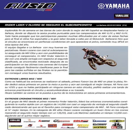 ANDER LIDER Y ALVARO SE ASEGURA EL SUBCAMPEONATO