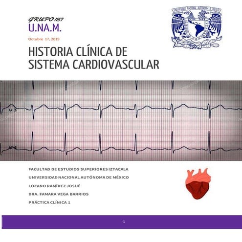 HISTORIA CLÍNICA DE SISTEMA CARDIOVASCULAR