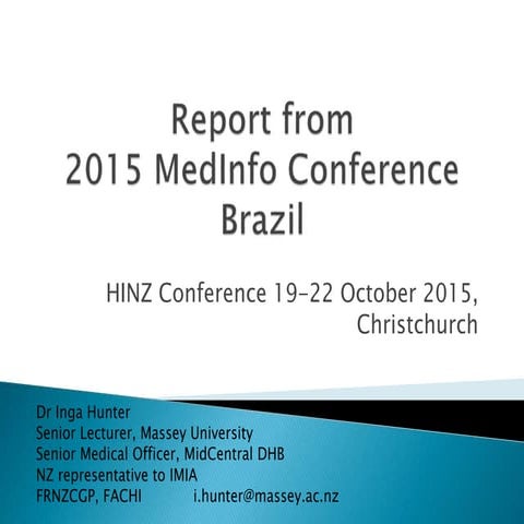 Report from 2015 MedInfo Conference Brazil