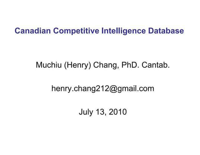 The archived Canadian Patent CI