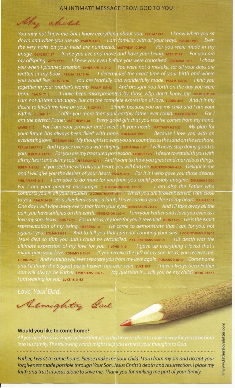My Fathers Love Letter