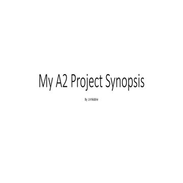 My A2 Project Pitch