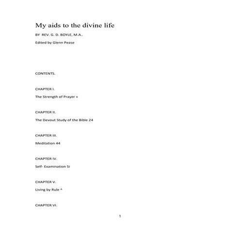 My aids to the divine life