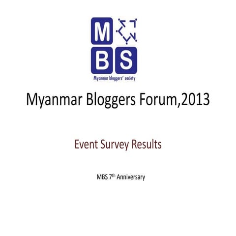 Myanmar Bloggers Forum,2013 (Event Survey Results)